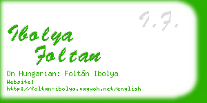ibolya foltan business card